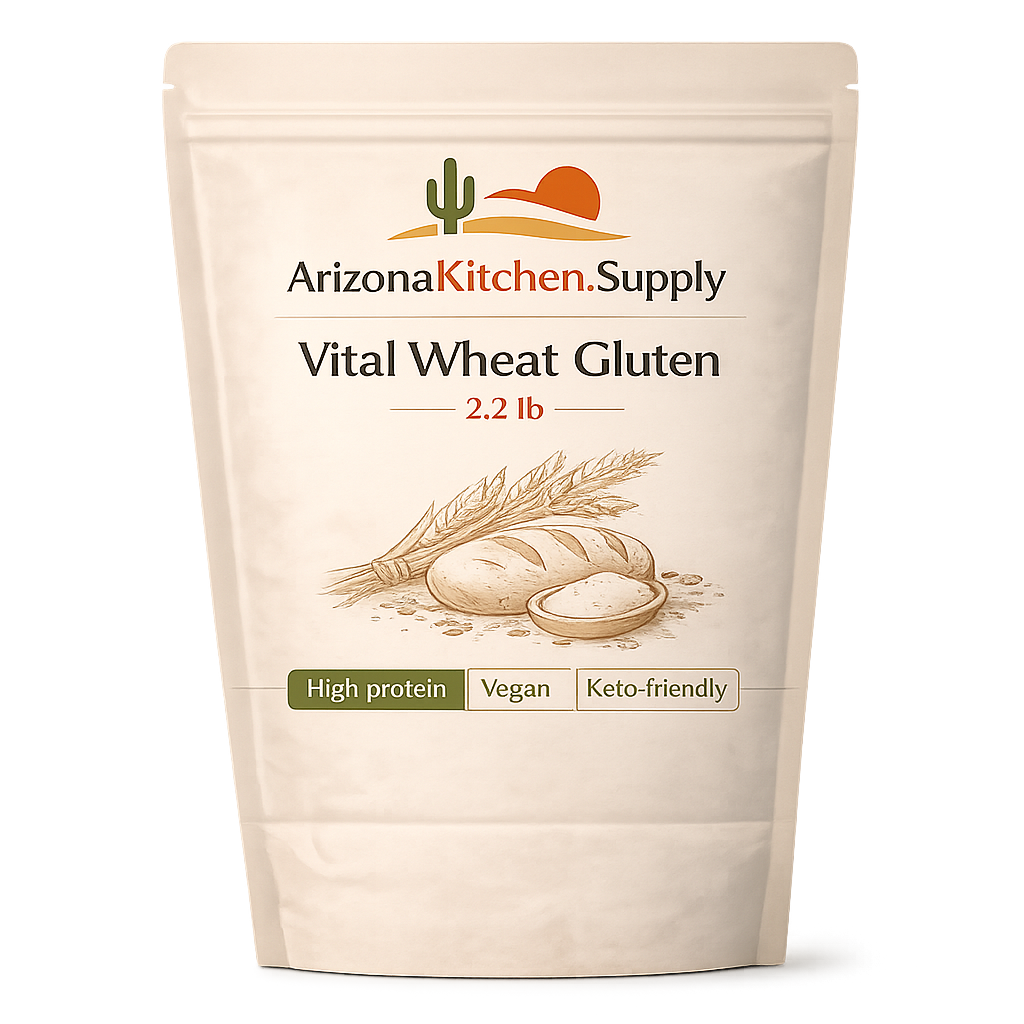 2.2 lb Vital Wheat Gluten | High-Protein, All-Natural Wheat Protein for Bread, Pizza Dough, Seitan, and More | Vegan & Keto-Friendly Baking Essential by Arizona Kitchen Supply